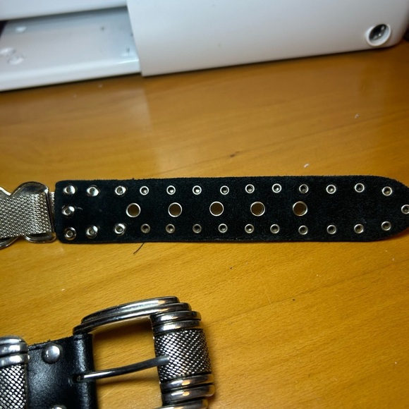 Vintage Nanni genuine leather “xxx” studded chainmail belt 27”-31” - Picture 6 of 16